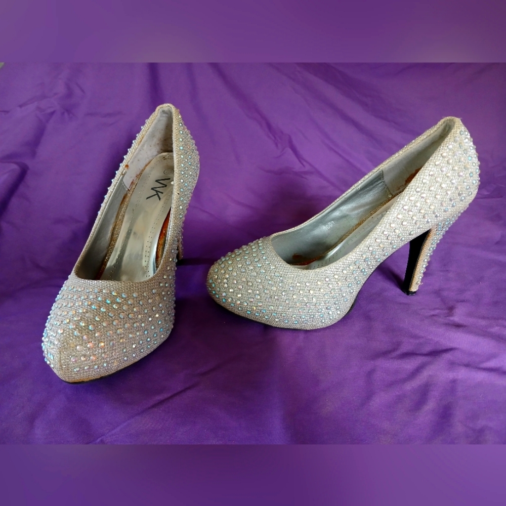 WK Silver Studded Heels
